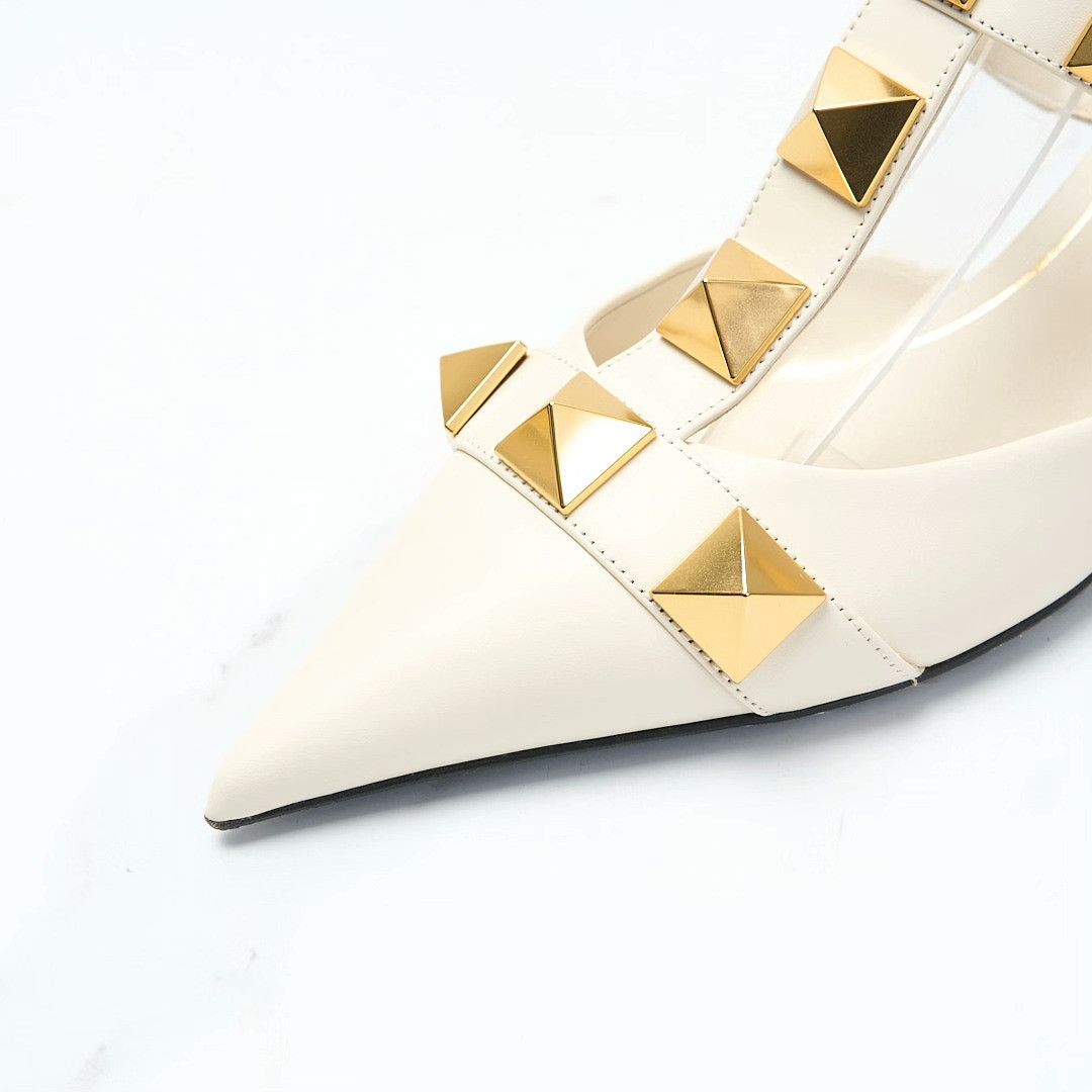 Valentino Valentino Women's Studded Kitten Heels Size US 4 / IT 34 - 5 Thumbnail