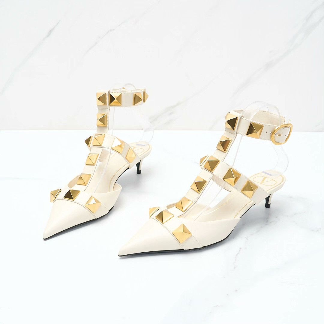 Valentino Valentino Women's Studded Kitten Heels Size US 4 / IT 34 - 3 Thumbnail