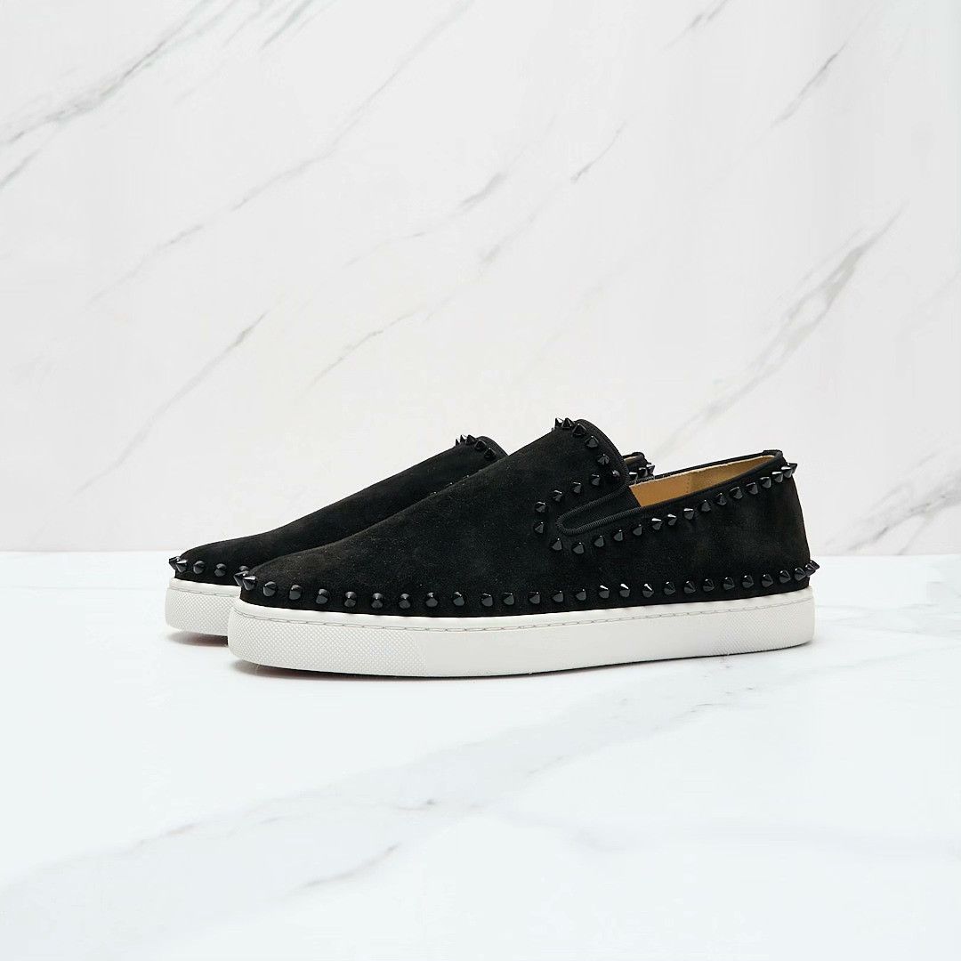 Christian Louboutin Christian Louboutin Men's Studded Suede Sneakers Size US 8 / EU 41 - 2 Thumbnail