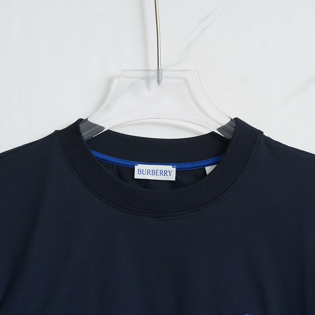 Burberry Burberry Men's Navy Embroidered T-shirt Size US S / EU 44-46 / 1 - 2 Thumbnail