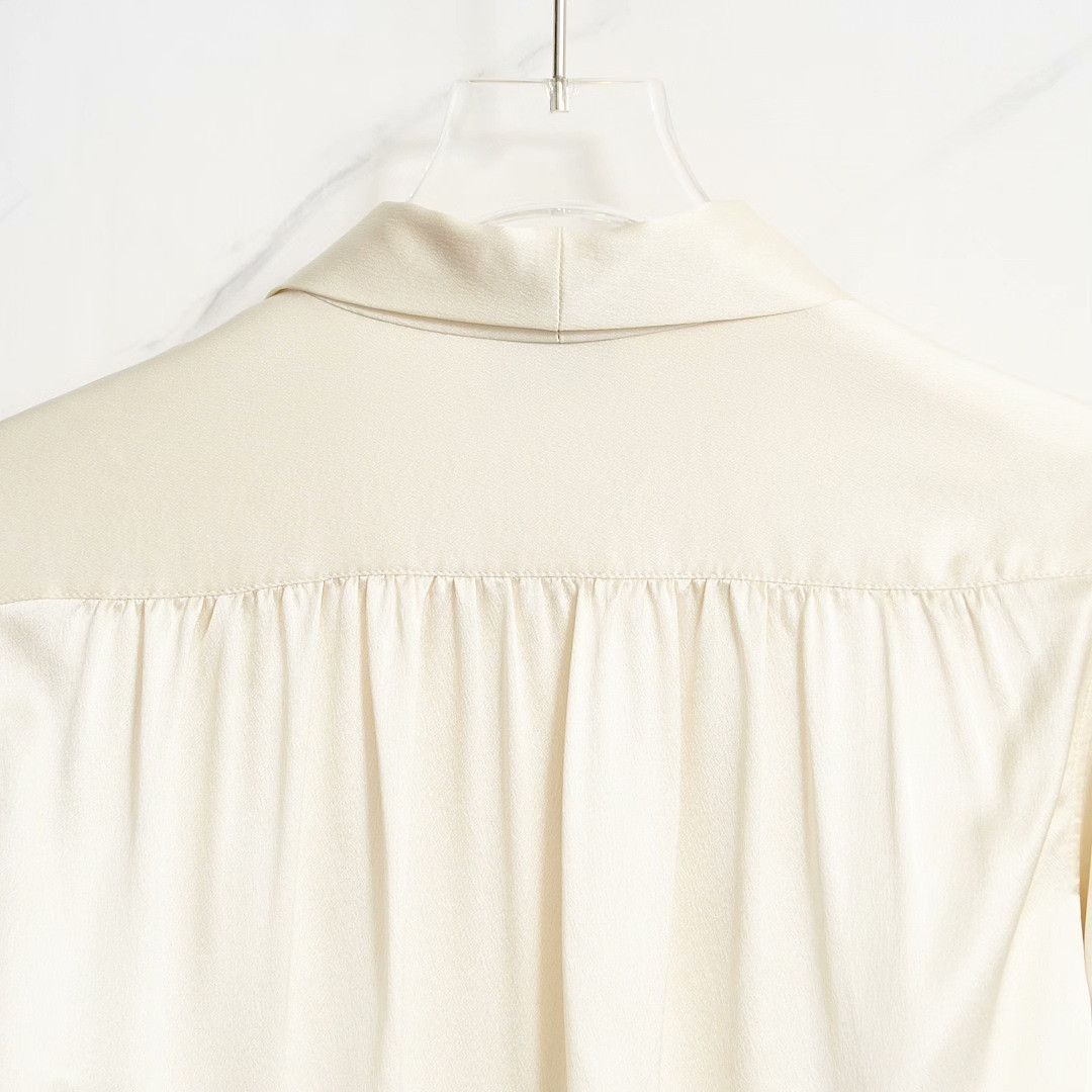 Saint Laurent Paris Saint Laurent Women's Satin Ribbon Top Size S / US 4 / IT 40 - 4 Thumbnail