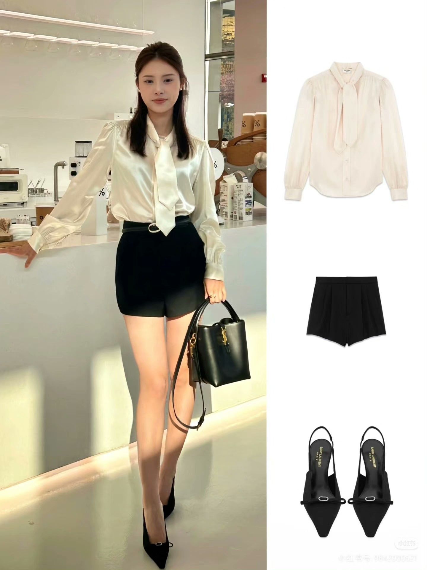Saint Laurent Paris Saint Laurent Women's Satin Ribbon Top Size S / US 4 / IT 40 - 8 Thumbnail