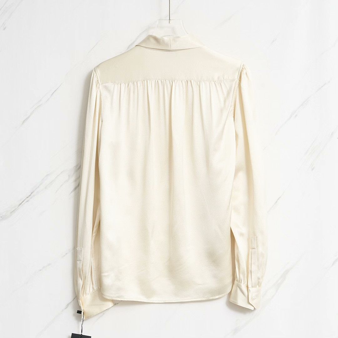 Saint Laurent Paris Saint Laurent Women's Satin Ribbon Top Size S / US 4 / IT 40 - 3 Thumbnail