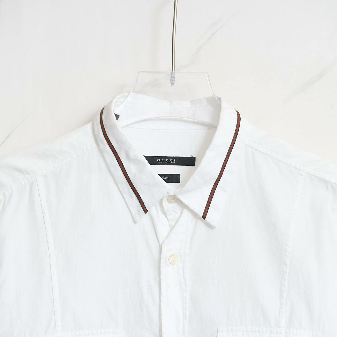 Gucci Gucci Men's Striped Collar Shirt Size US M / EU 48-50 / 2 - 2 Thumbnail
