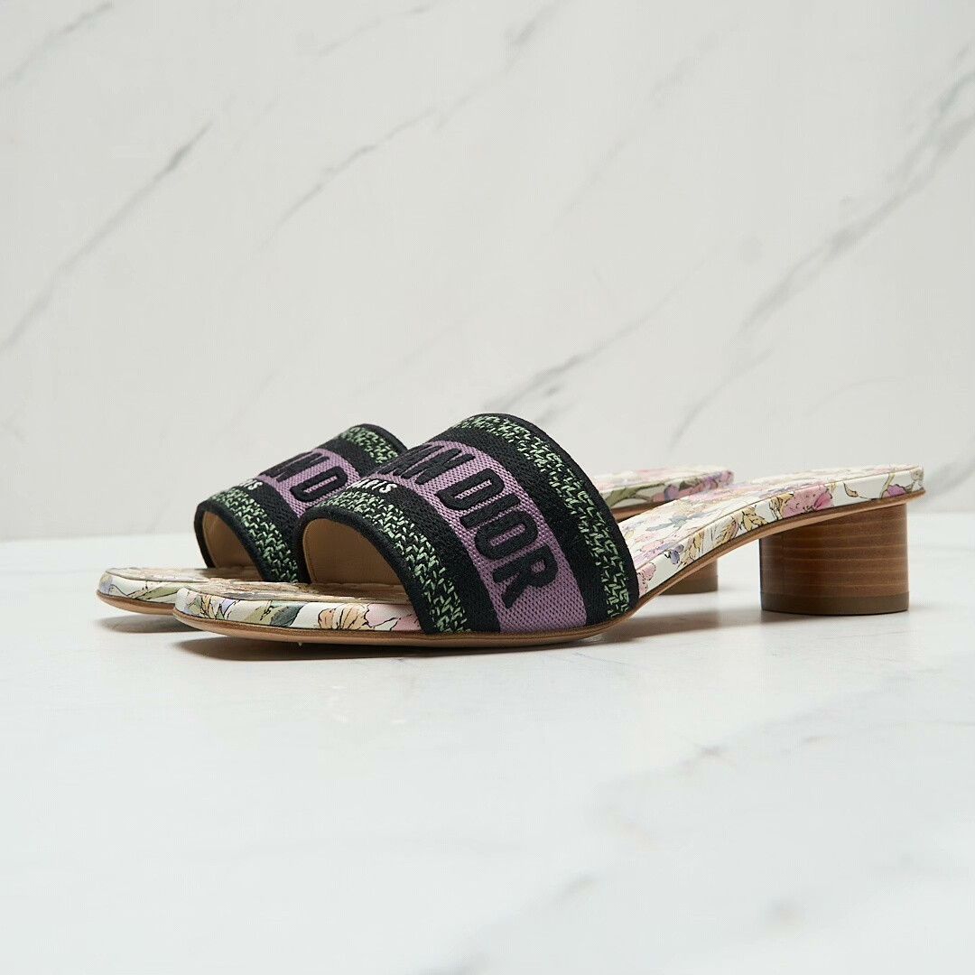 Dior Dior Women's Dway Floral Embroidered Sandals Size US 4 / IT 34 - 2 Thumbnail