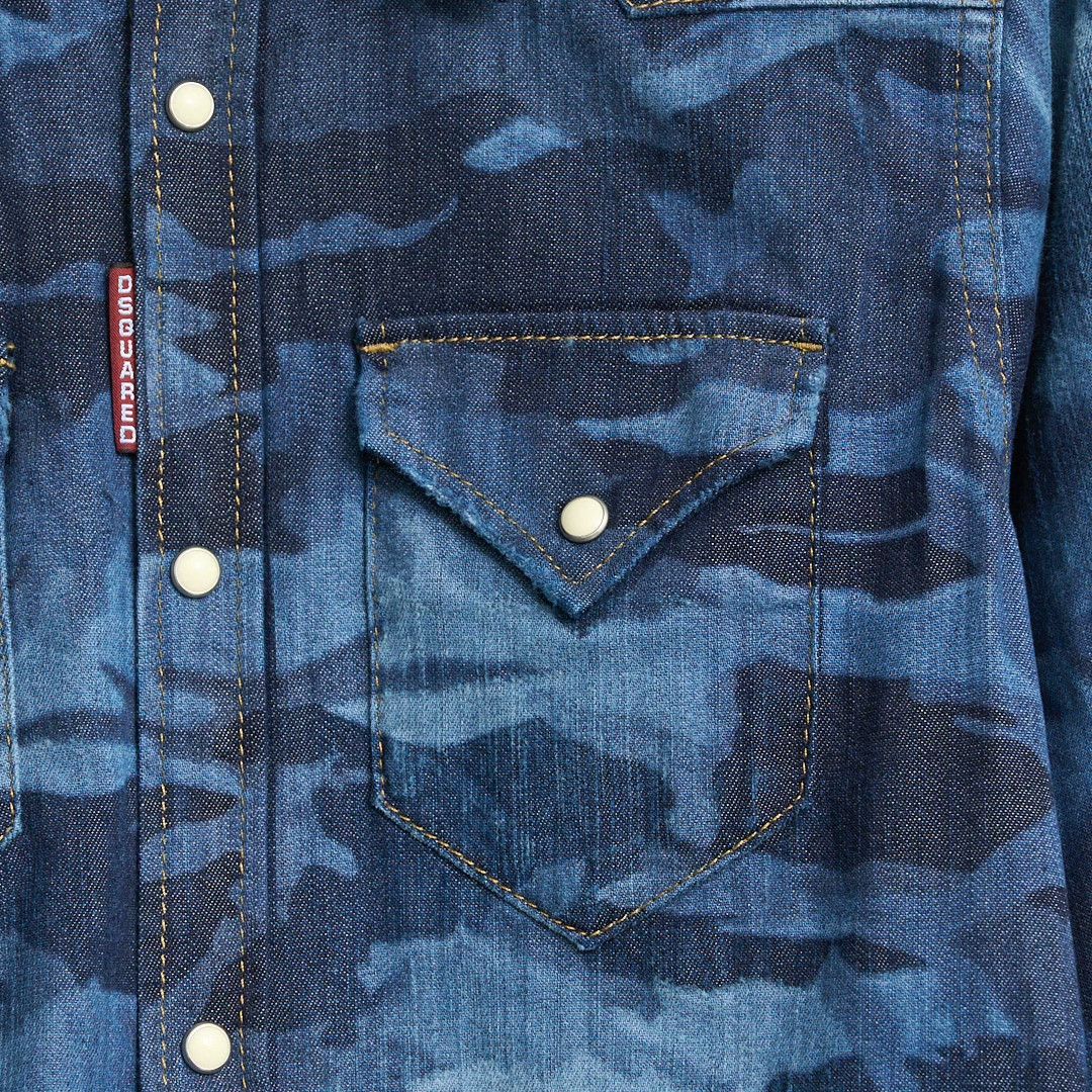 Dsquared2 Dsquared2 Men's Camouflage Denim Shirt Size US S / EU 44-46 / 1 - 3 Thumbnail