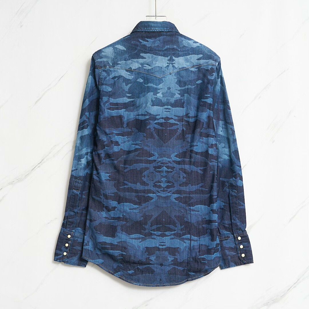 Dsquared2 Dsquared2 Men's Camouflage Denim Shirt Size US S / EU 44-46 / 1 - 5 Thumbnail