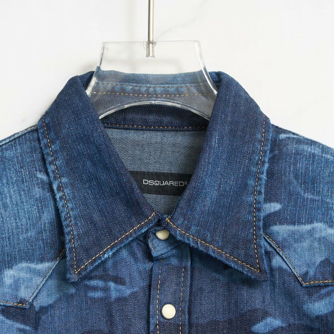 Dsquared2 Dsquared2 Men's Camouflage Denim Shirt Size US S / EU 44-46 / 1 - 2 Thumbnail