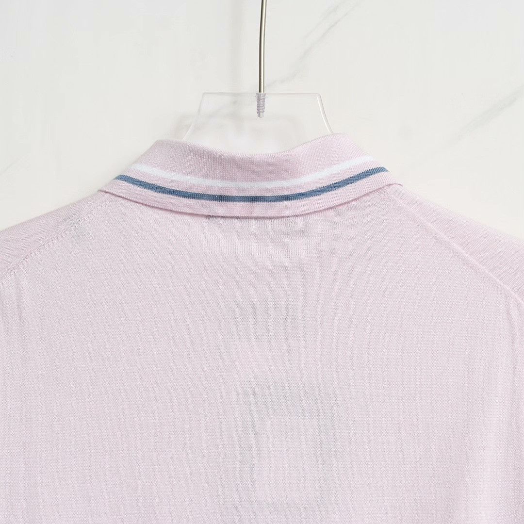 Ermenegildo Zegna Ermenegildo Zegna Men's Striped Knit Polo Size US M / EU 48-50 / 2 - 6 Thumbnail