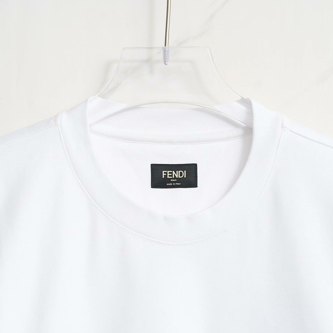 Fendi Fendi Men's Logo Print Crewneck T-Shirt Size US XL / EU 56 / 4 - 2 Thumbnail