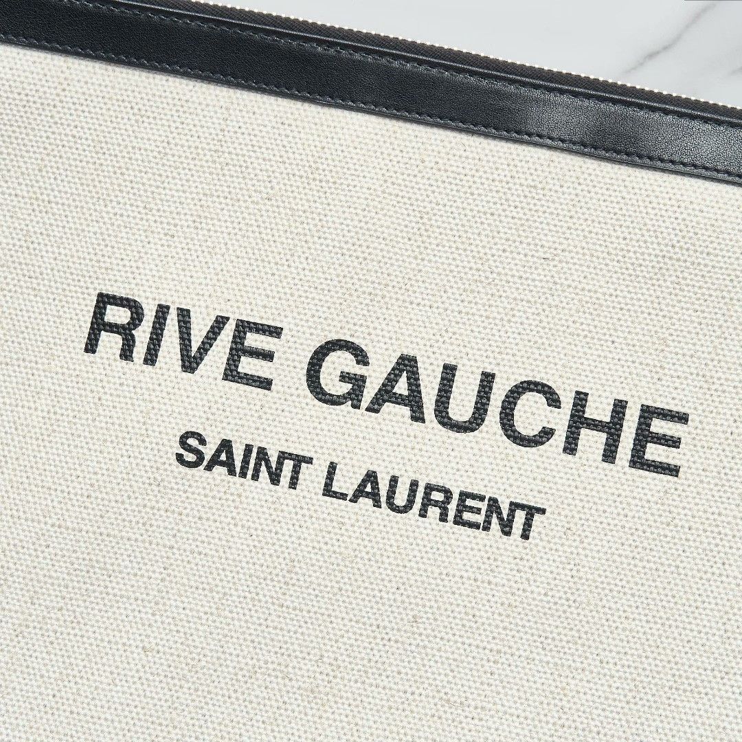 Saint Laurent Paris Saint Laurent Men's Canvas Printed Clutch Size ONE SIZE - 4 Thumbnail