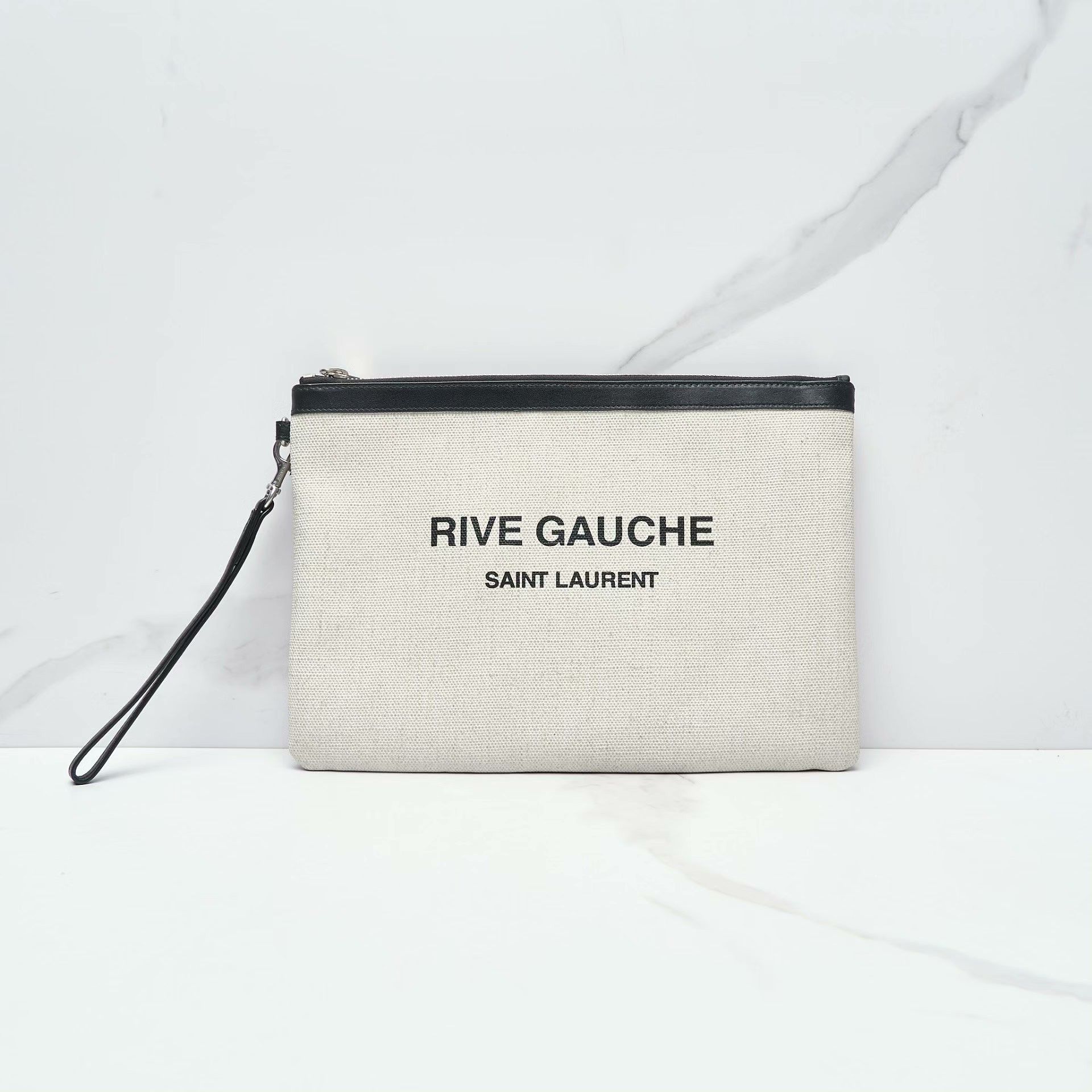 Saint Laurent Paris Saint Laurent Men's Canvas Printed Clutch Size ONE SIZE - 2 Thumbnail