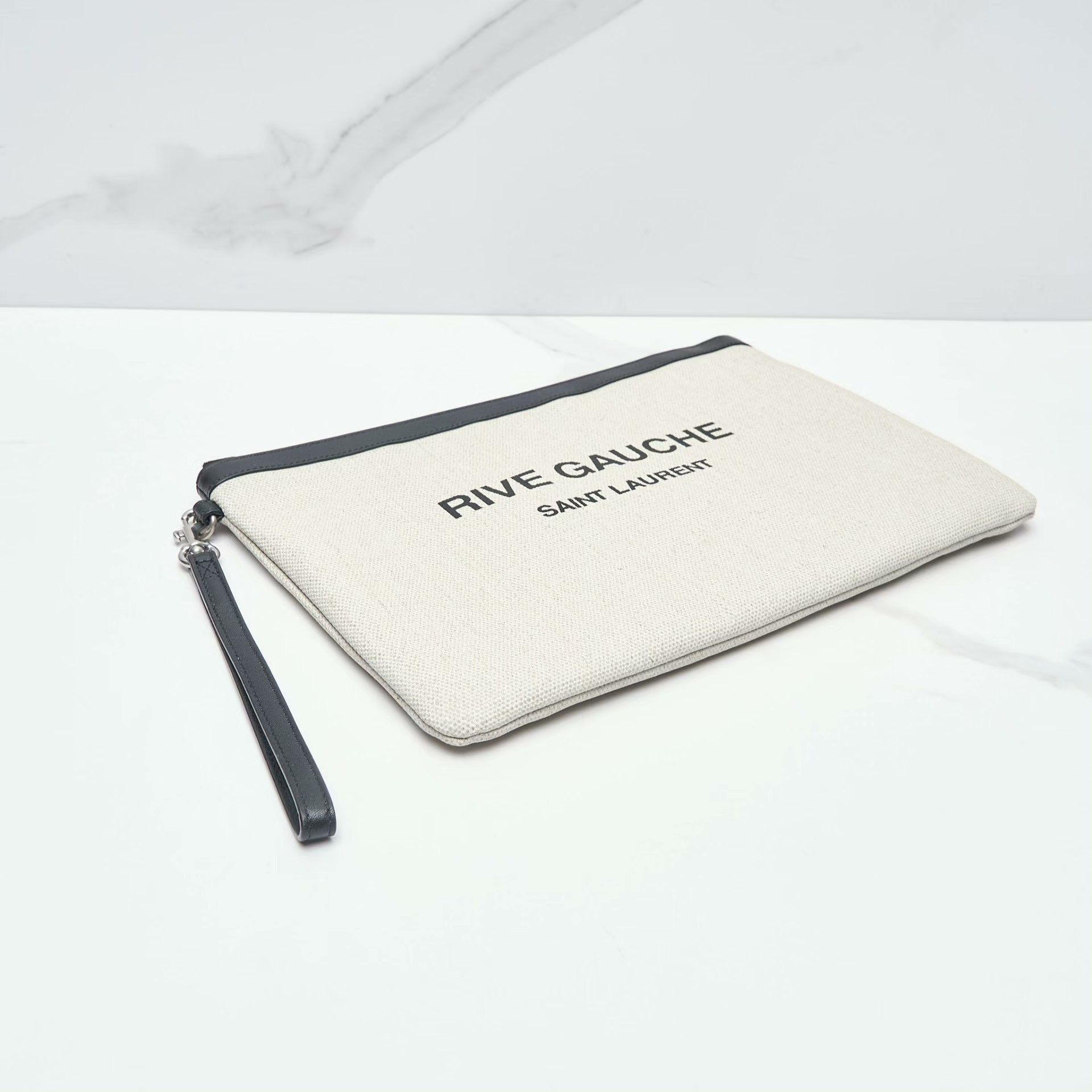 Saint Laurent Paris Saint Laurent Men's Canvas Printed Clutch Size ONE SIZE - 6 Thumbnail