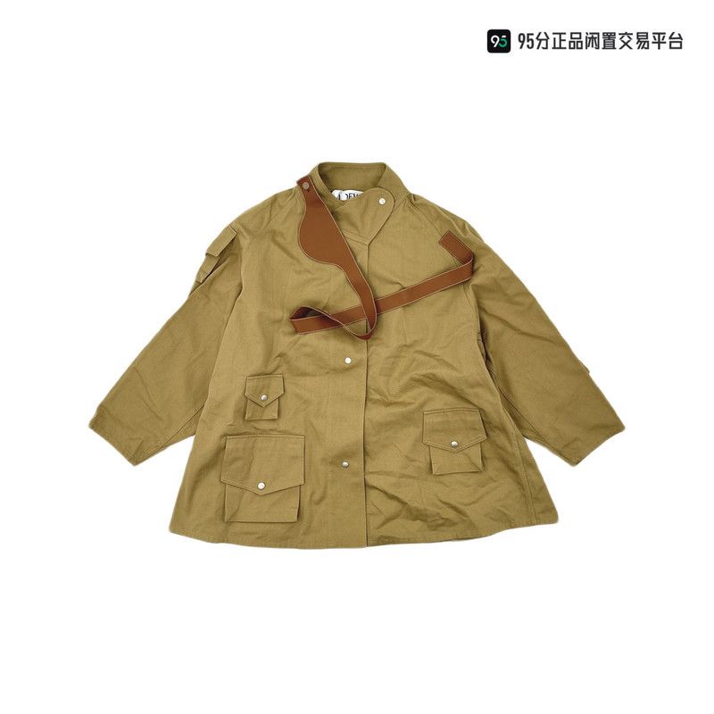 Loewe LOEWE Solid Logo Leather Patch Loose Windbreaker Coat Size US M / EU 48-50 / 2 - 2 Thumbnail