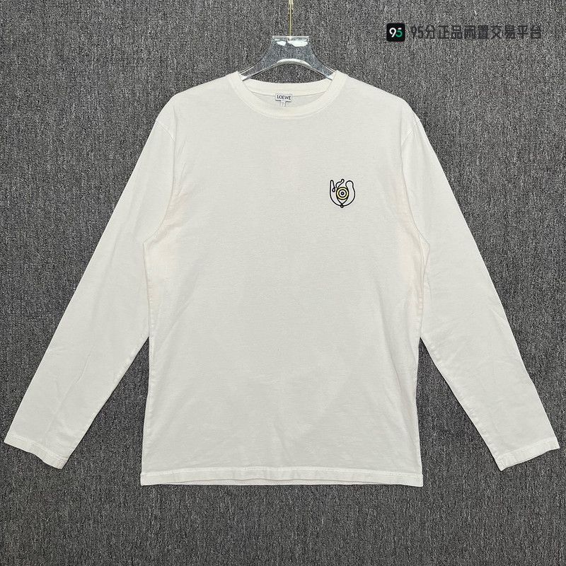 Loewe LOEWE FW21 Men's White Long Sleeve Graphic T-Shirt Size US L / EU 52-54 / 3 - 2 Thumbnail