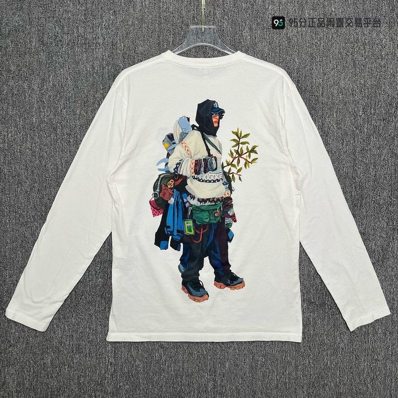 Loewe LOEWE FW21 Men's White Long Sleeve Graphic T-Shirt Size US L / EU 52-54 / 3 - 3 Thumbnail
