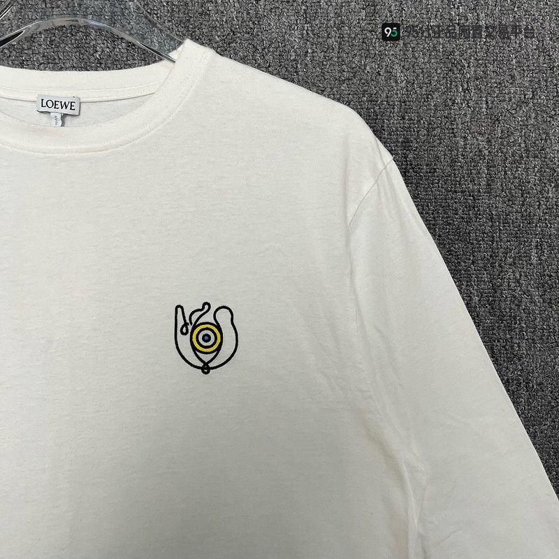 Loewe LOEWE FW21 Men's White Long Sleeve Graphic T-Shirt Size US L / EU 52-54 / 3 - 6 Thumbnail