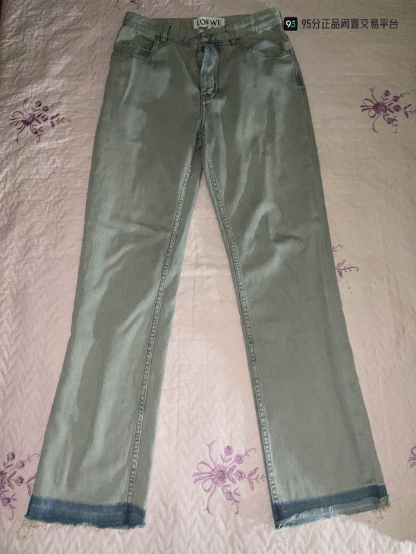 Loewe LOEWE Classic Leather Patch Washed Frayed Jeans Size US 28 / EU 44 - 3 Thumbnail