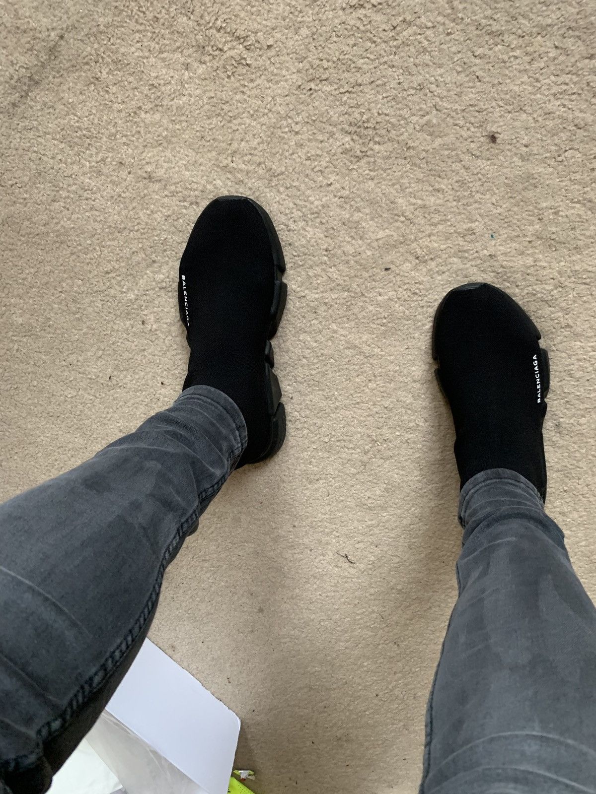 Balenciaga speed trainer with jeans clearance