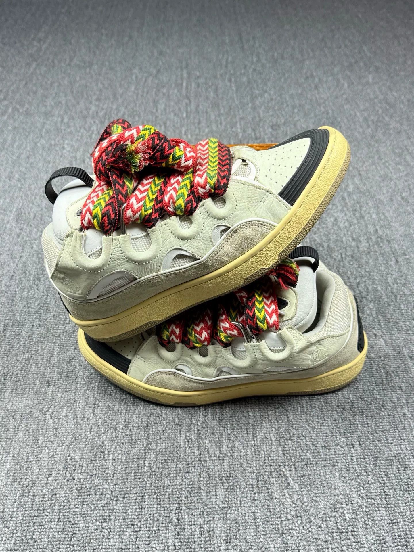Lanvin Lanvin Patchwork White Lowtop Sneakers 9 Men Size US 9 / EU 42 - 2 Thumbnail