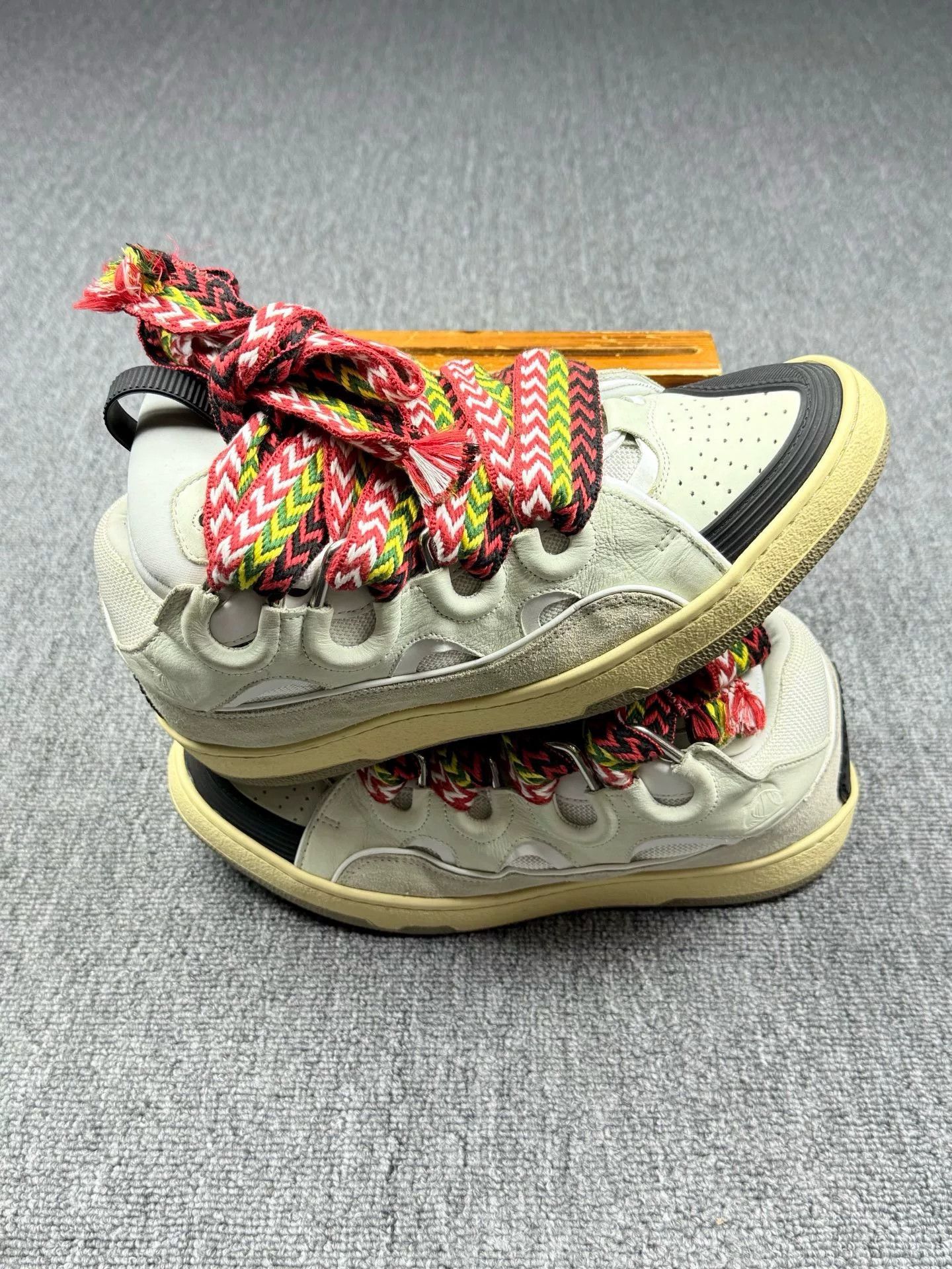 Lanvin Lanvin Patchwork White Lowtop Sneakers 10 Men Size US 10 / EU 43 - 2 Thumbnail