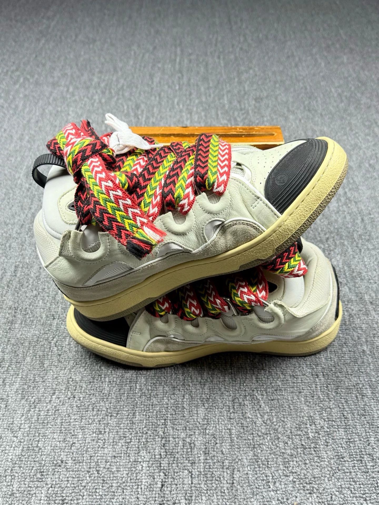 Lanvin Lanvin Patchwork White Lowtop Sneakers 10 Men Size US 10 / EU 43 - 3 Thumbnail