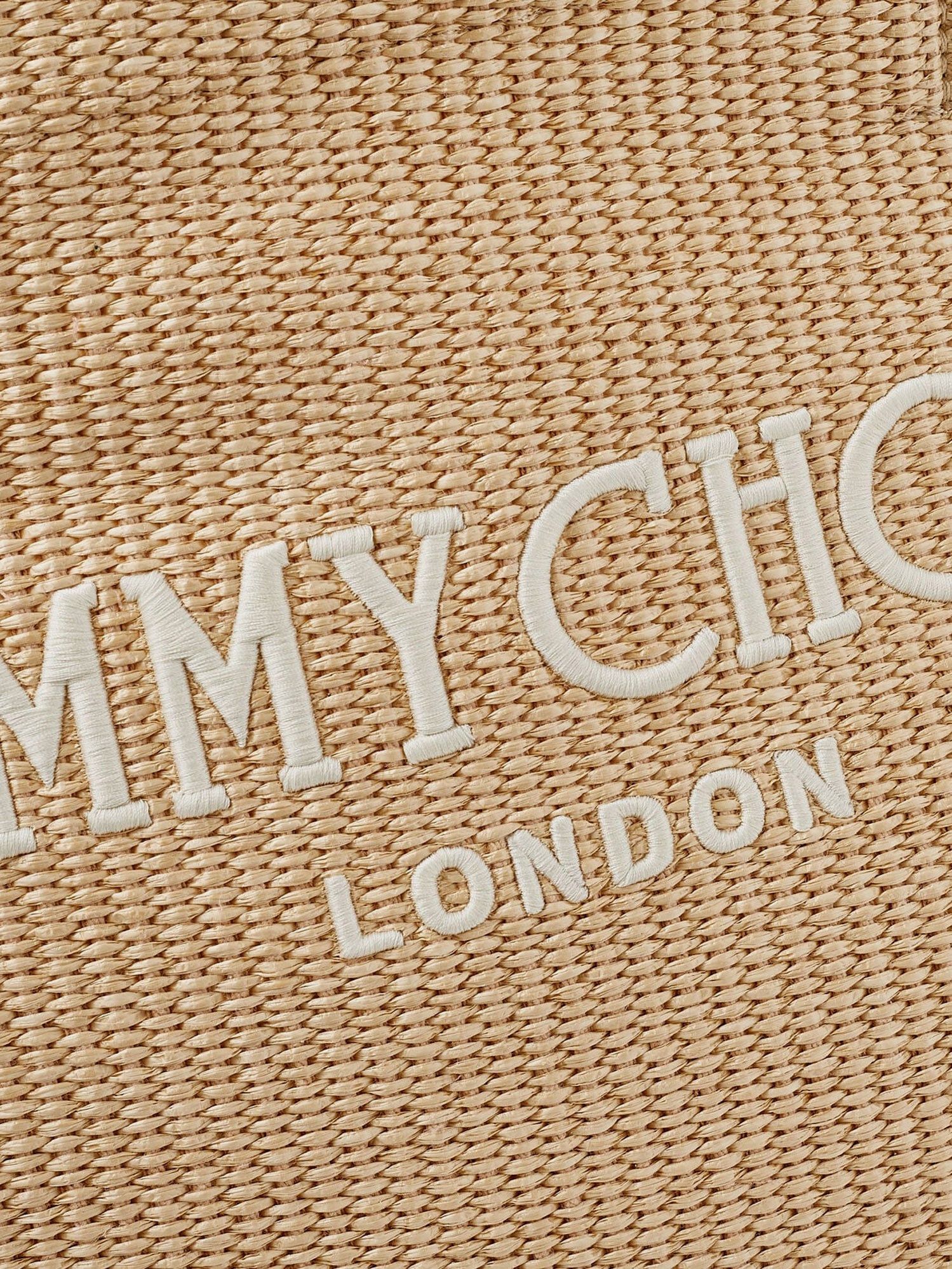 Jimmy Choo Raffia Shopping Bag With Lettering Logo On The Front Size ONE SIZE - 4 Thumbnail