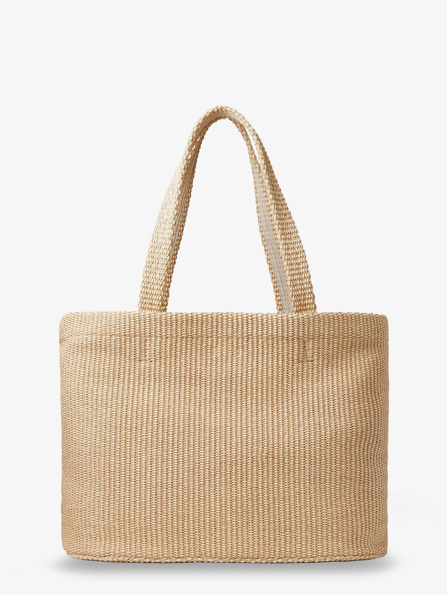 Jimmy Choo Raffia Shopping Bag With Lettering Logo On The Front Size ONE SIZE - 2 Thumbnail