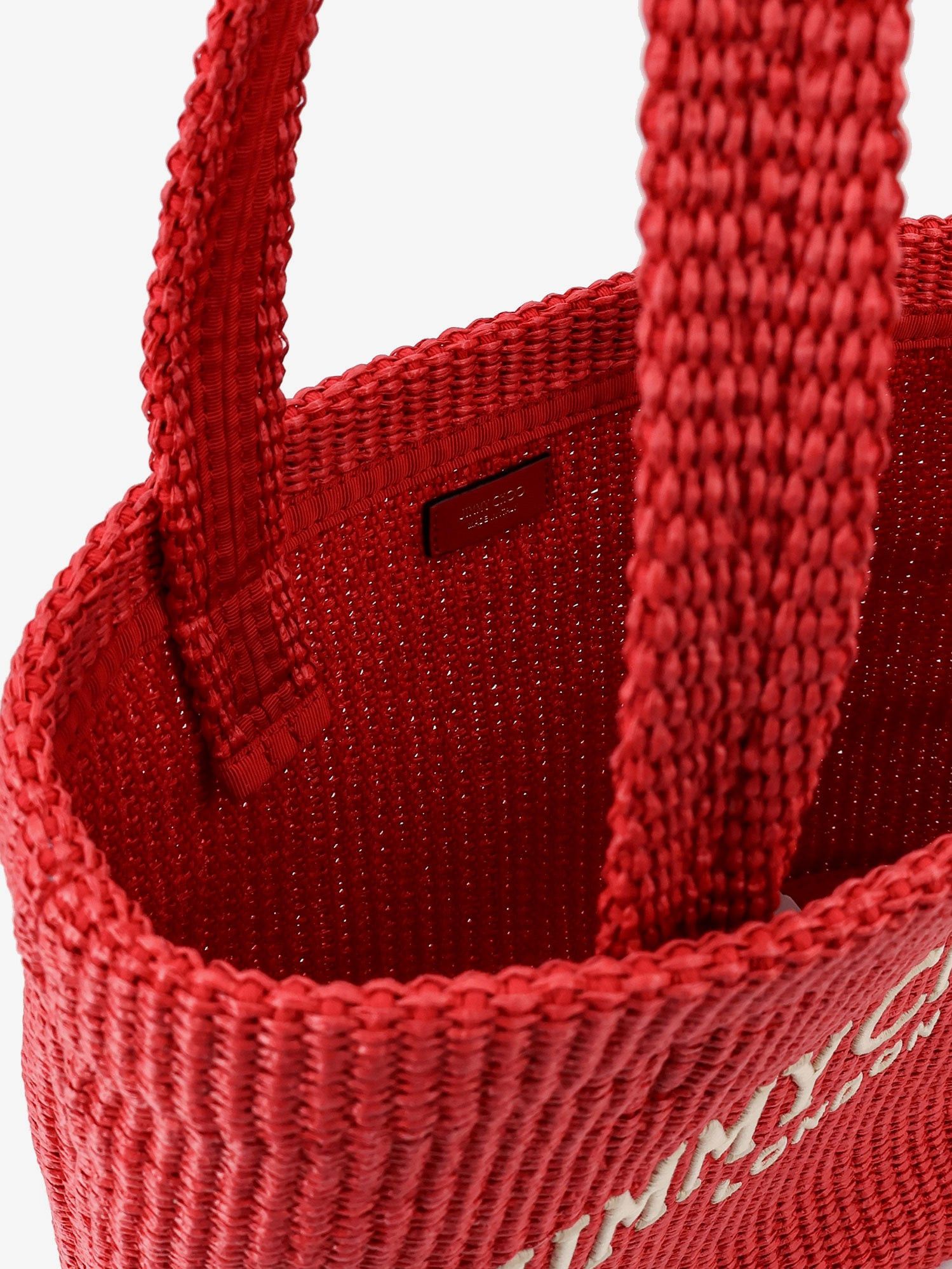 Jimmy Choo Raffia Shopping Bag With Lettering Logo On The Front Size ONE SIZE - 4 Thumbnail