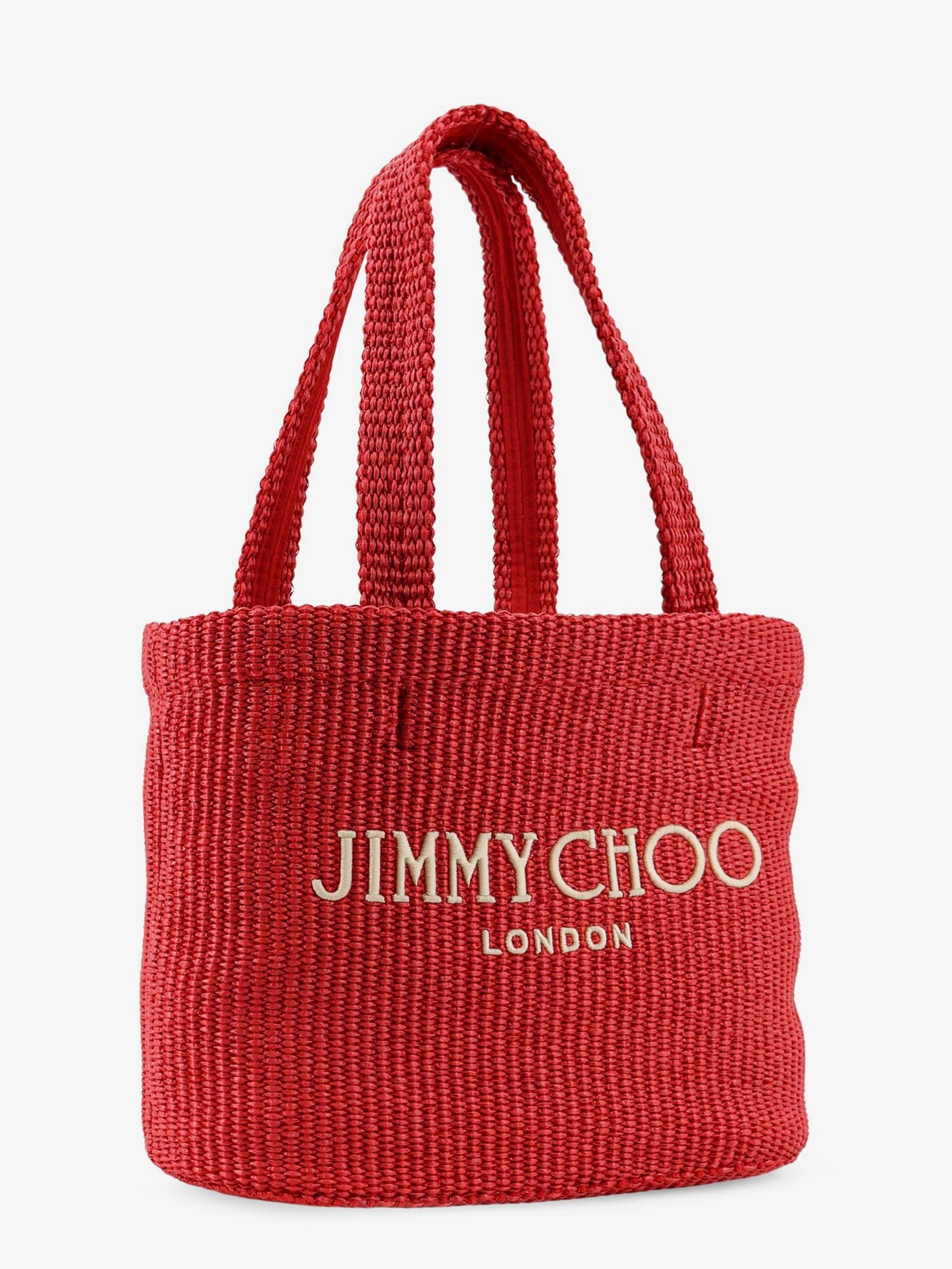 Jimmy Choo Raffia Shopping Bag With Lettering Logo On The Front Size ONE SIZE - 3 Thumbnail