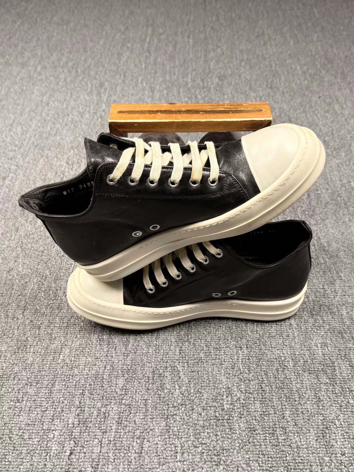 Rick Owens Rick Owens Leather Black Lowtop Sneakers 5.5 Men Size US 5.5 / EU 38 - 3 Thumbnail