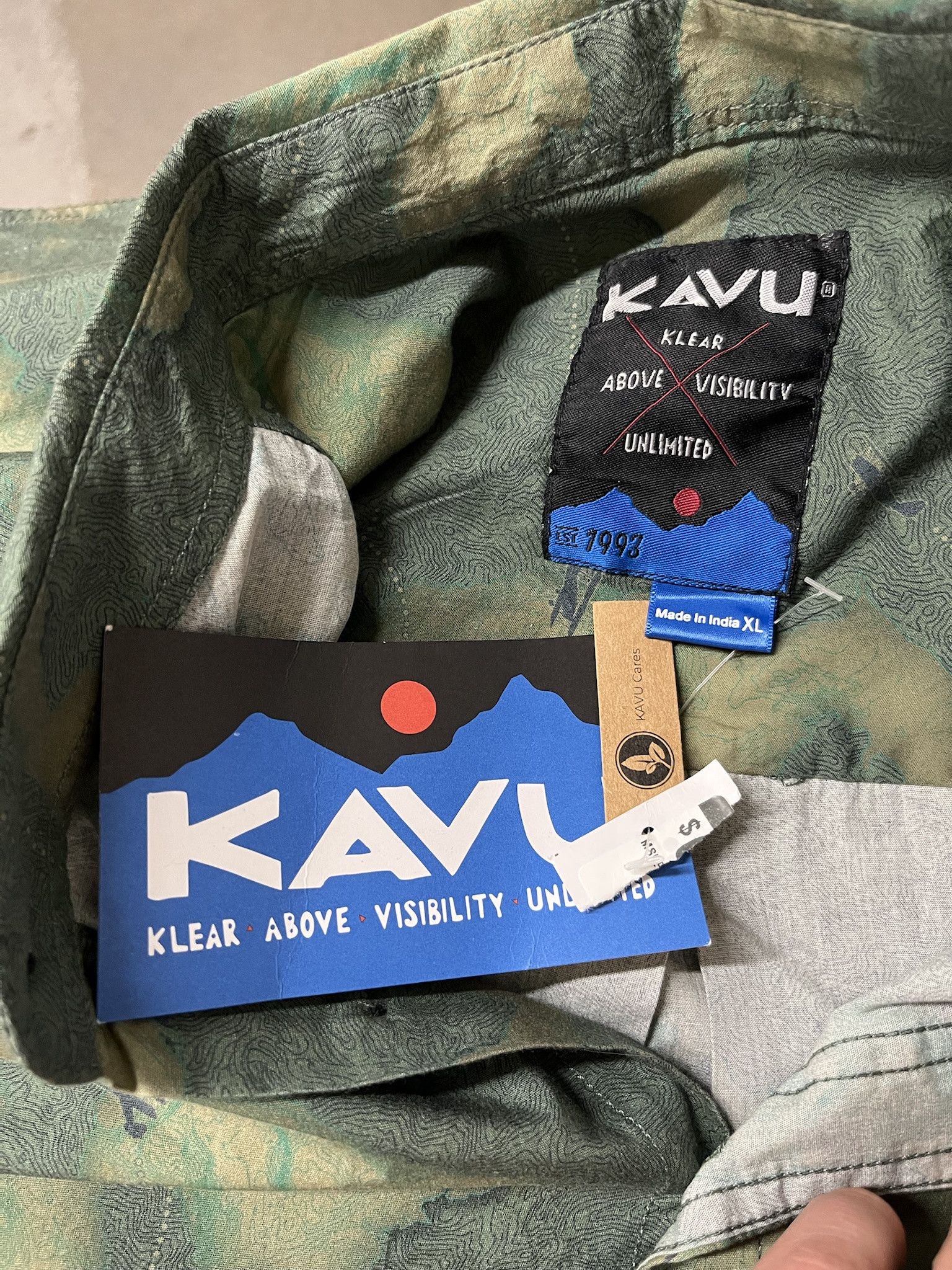 KAVU × Vintage Kavu Deadstock NWT Topographic Outdoors Shirt Size XL Size US XL / EU 56 / 4 - 3 Thumbnail