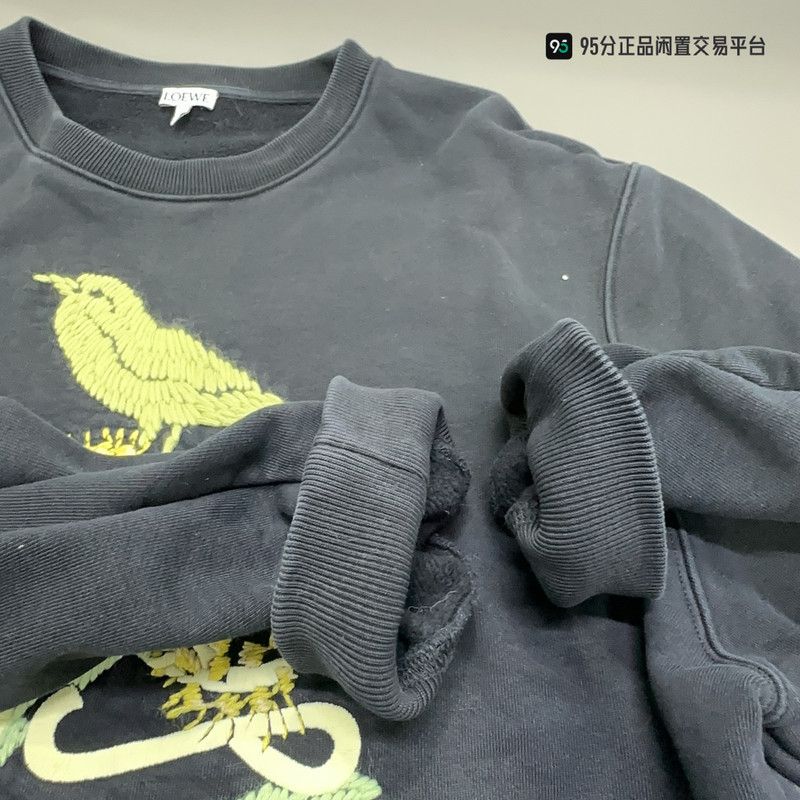 Loewe LOEWE SS22 Anagram Embroidered Cotton Fleece Sweatshirt Size US XL / EU 56 / 4 - 7 Thumbnail