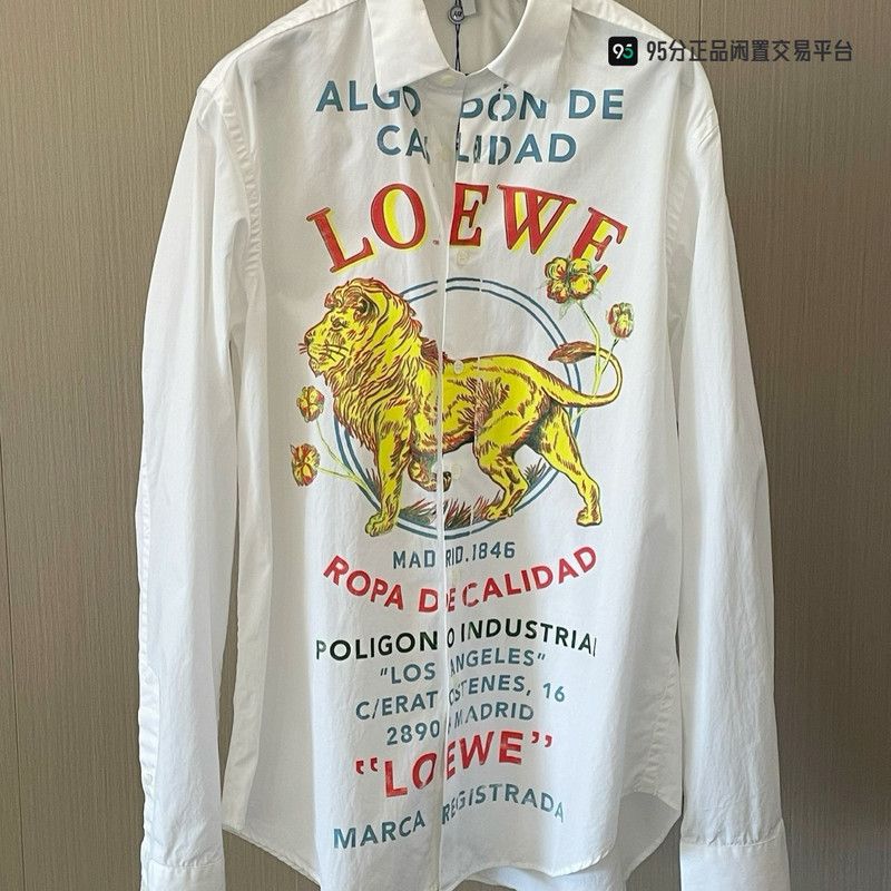 Loewe LOEWE FW21 Lion Logo Cotton Long-Sleeve Shirt Size US M / EU 48-50 / 2 - 4 Thumbnail