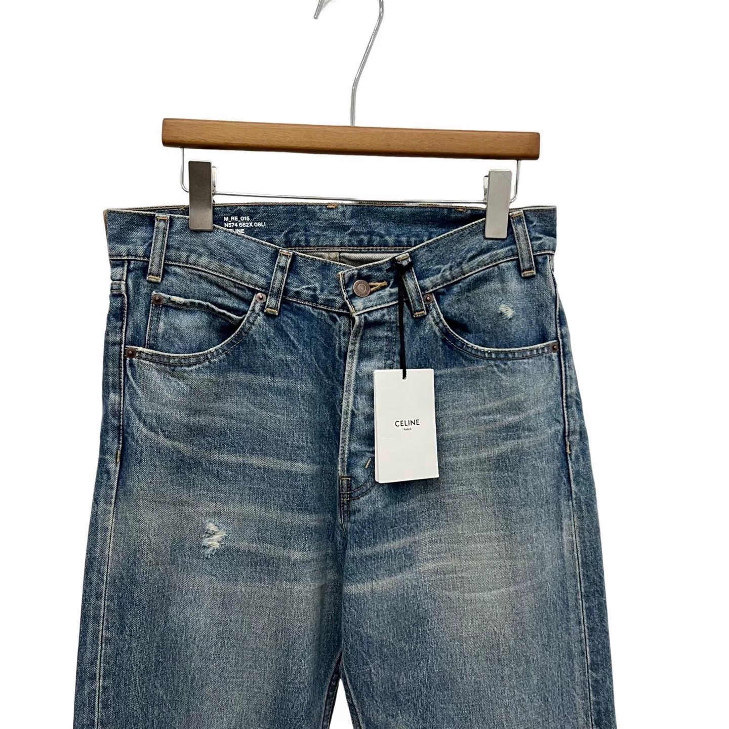Celine Celine Washed Zip Side Pocket Straight Jeans Size 29" - 4 Thumbnail