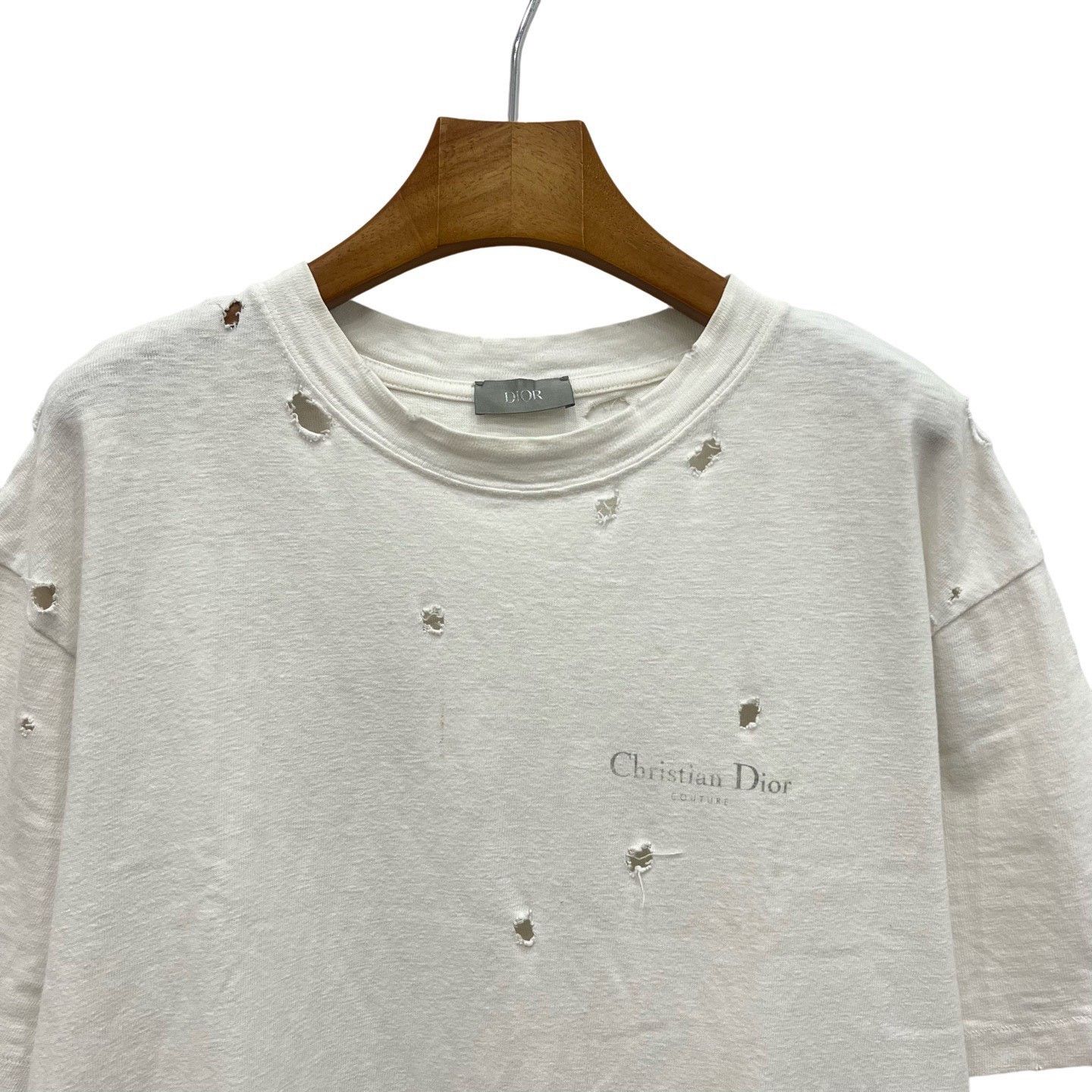 Dior Dior White Destroyed Logo Short Sleeve Size US S / EU 44-46 / 1 - 3 Thumbnail