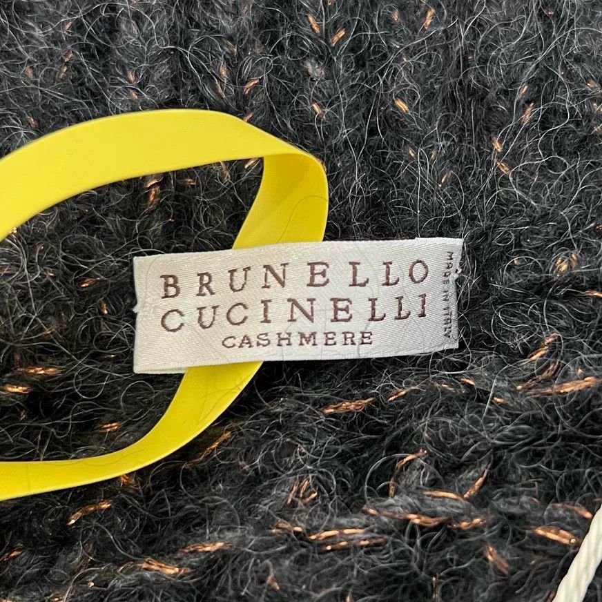 Brunello Cucinelli Brunello Cucinelli Metallic Openwork Rib Stand Collar Knit Size US M / EU 48-50 / 2 - 5 Thumbnail
