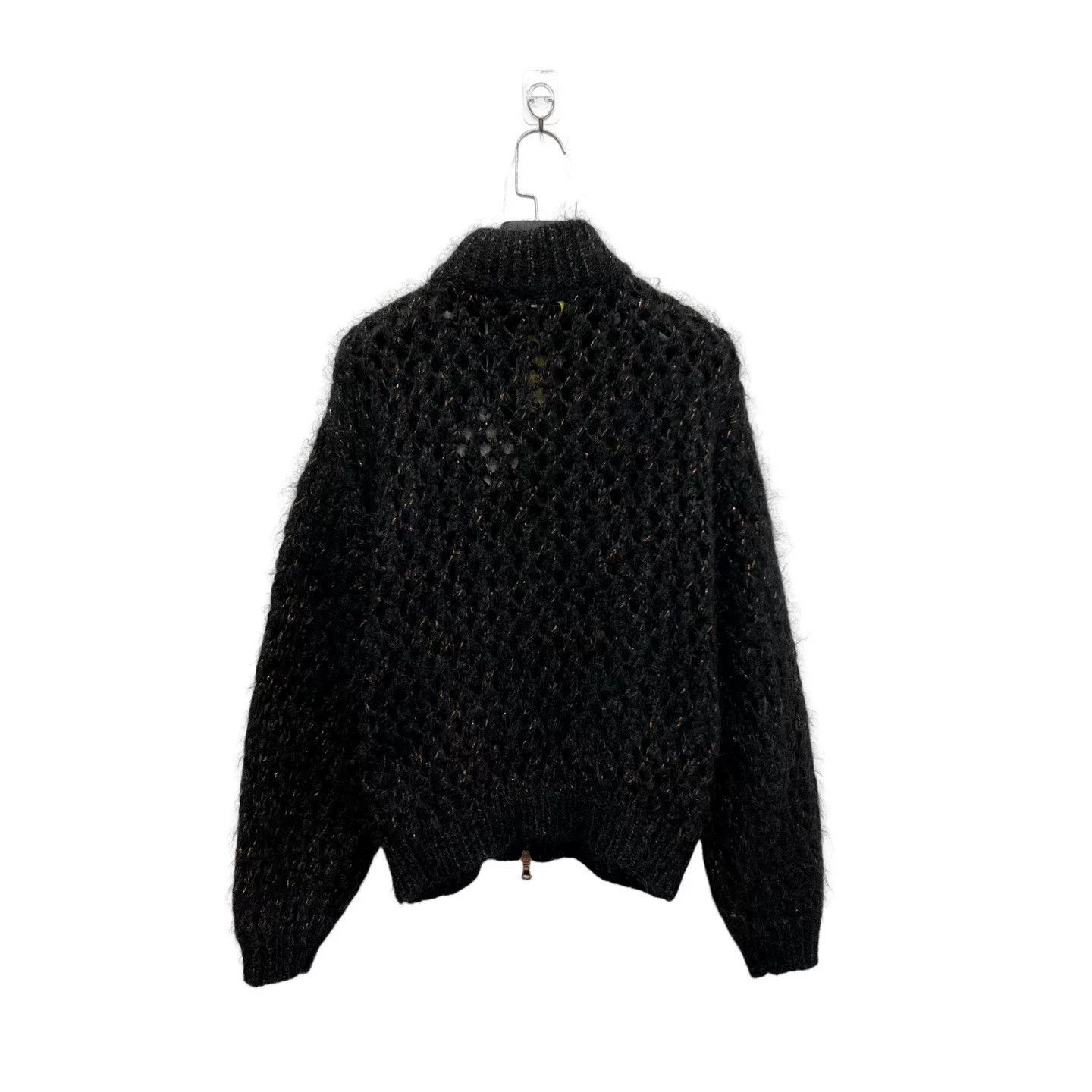 Brunello Cucinelli Brunello Cucinelli Metallic Openwork Rib Stand Collar Knit Size US M / EU 48-50 / 2 - 4 Thumbnail