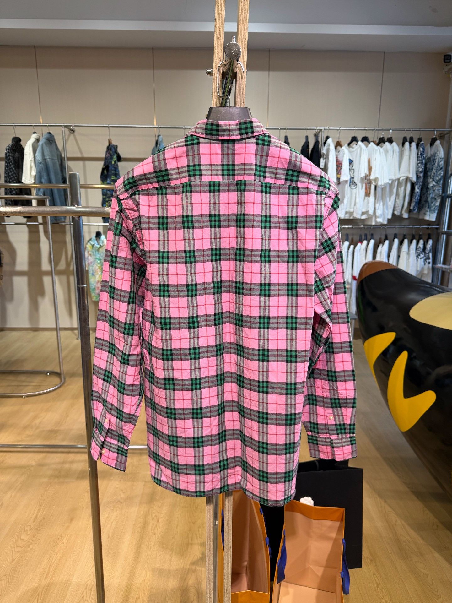 Burberry Burberry Pink Green Check Shirt Size L / US 10 / IT 46 - 2 Thumbnail