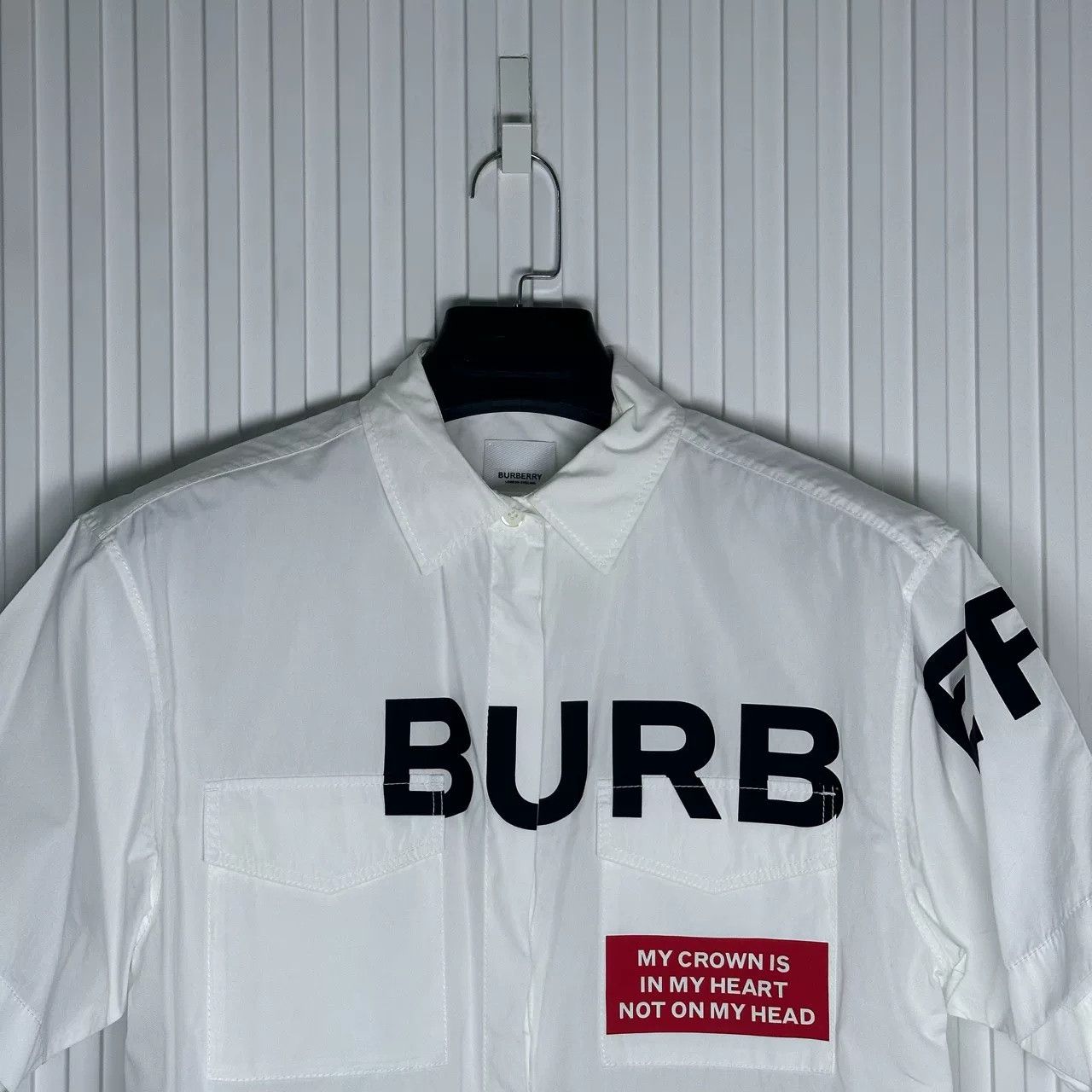 Burberry Burberry White Logo Short Shirt Size US XXS / EU 40 - 3 Thumbnail