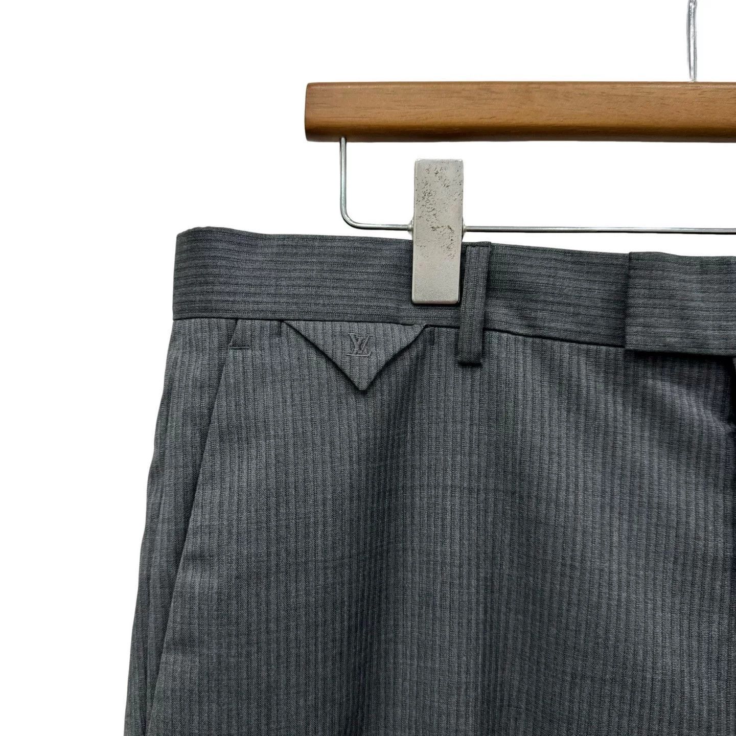 Louis Vuitton Louis Vuitton Gray Logo Wool Trousers Size US 36 / EU 52 - 3 Thumbnail