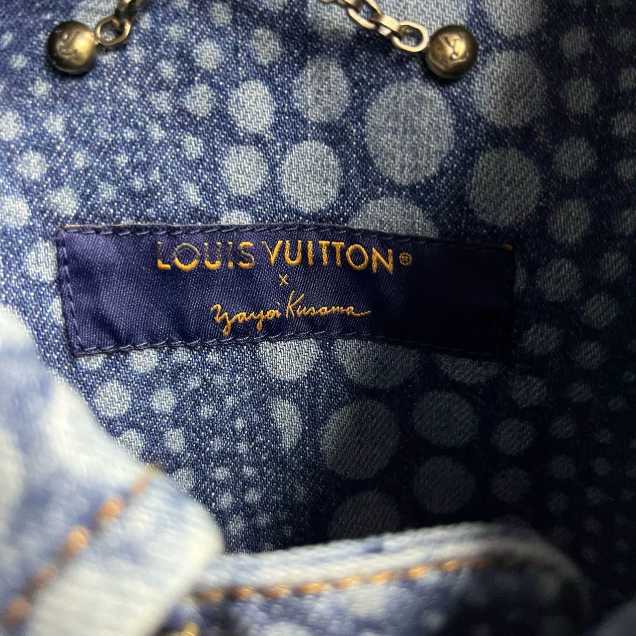 Louis Vuitton Louis Vuitton Blue Kusama Pumpkin Denim Jacket Size US L / EU 52-54 / 3 - 3 Thumbnail