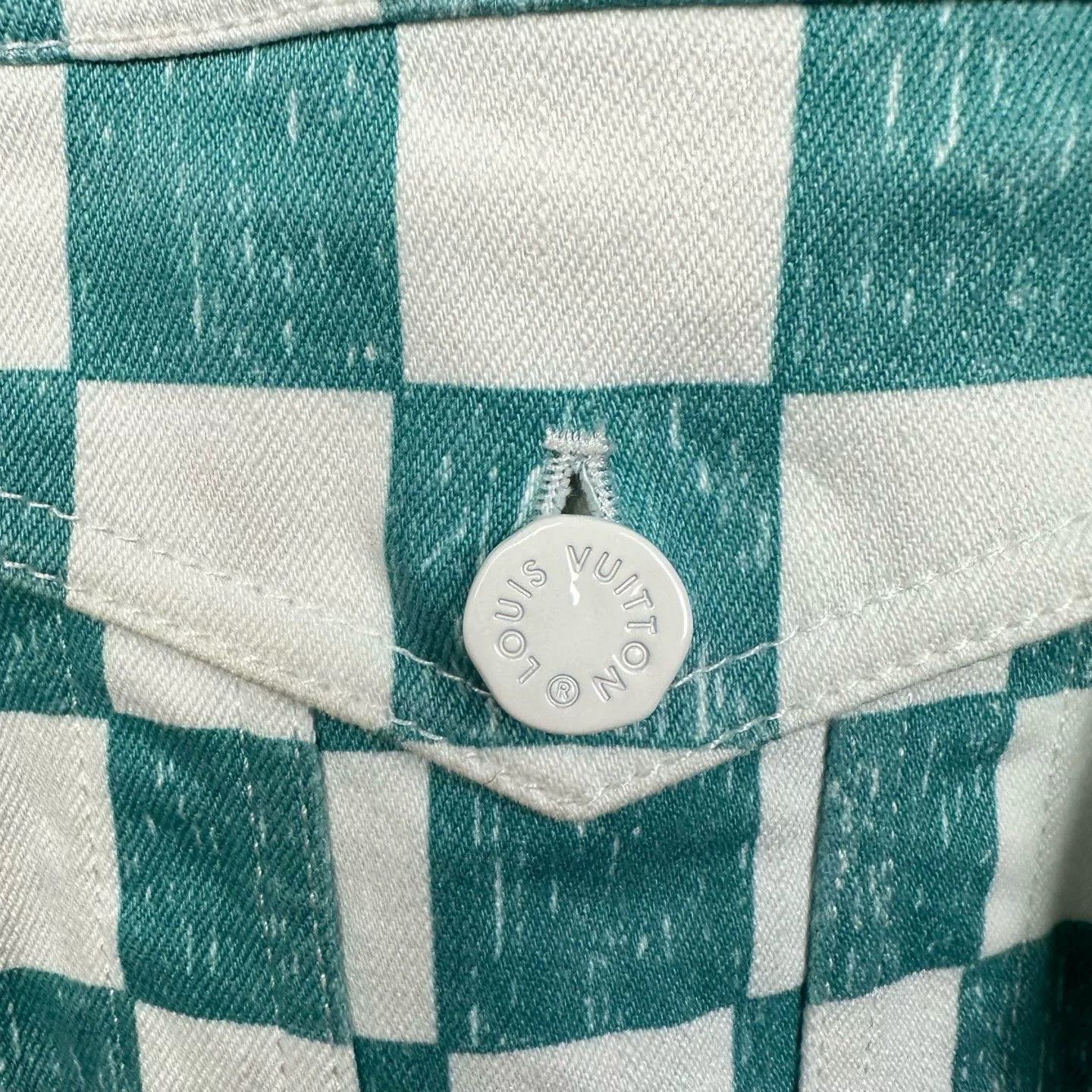 Louis Vuitton Louis Vuitton White Green Check Denim Jacket Size US S / EU 44-46 / 1 - 3 Thumbnail