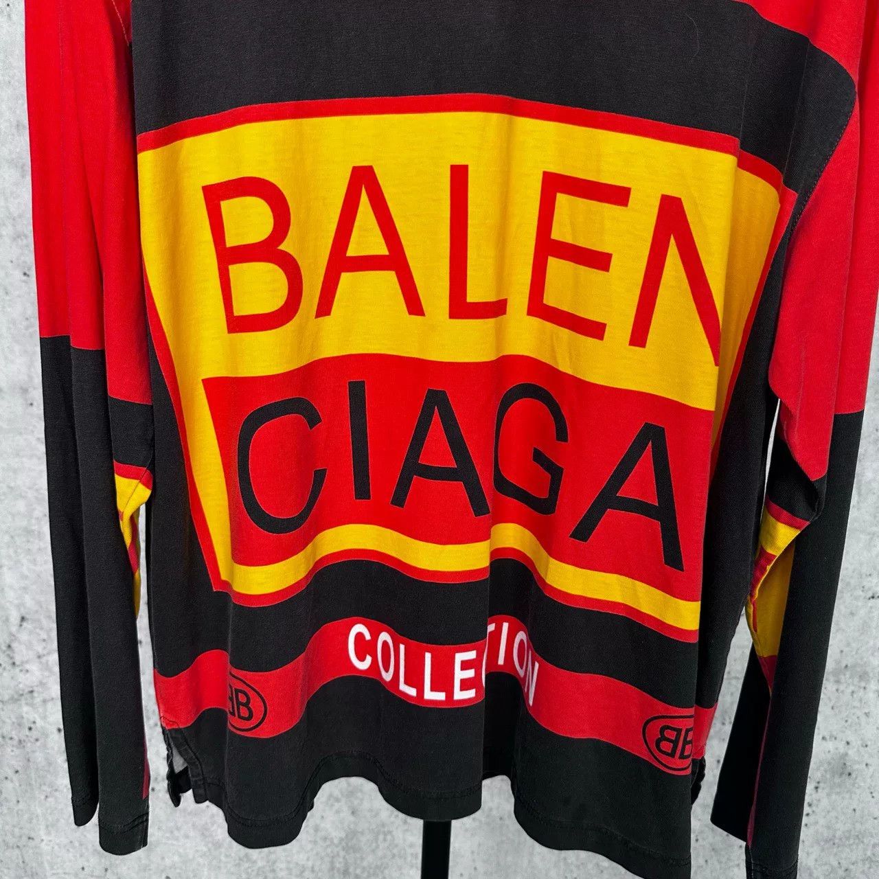 Balenciaga Balenciaga Colorblock Logo Print Longsleeve Size US M / EU 48-50 / 2 - 3 Thumbnail
