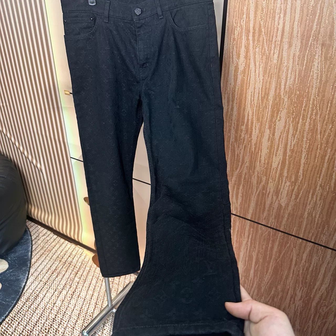 Louis Vuitton Louis Vuitton Black Monogram Jeans Size US 33 - 3 Thumbnail
