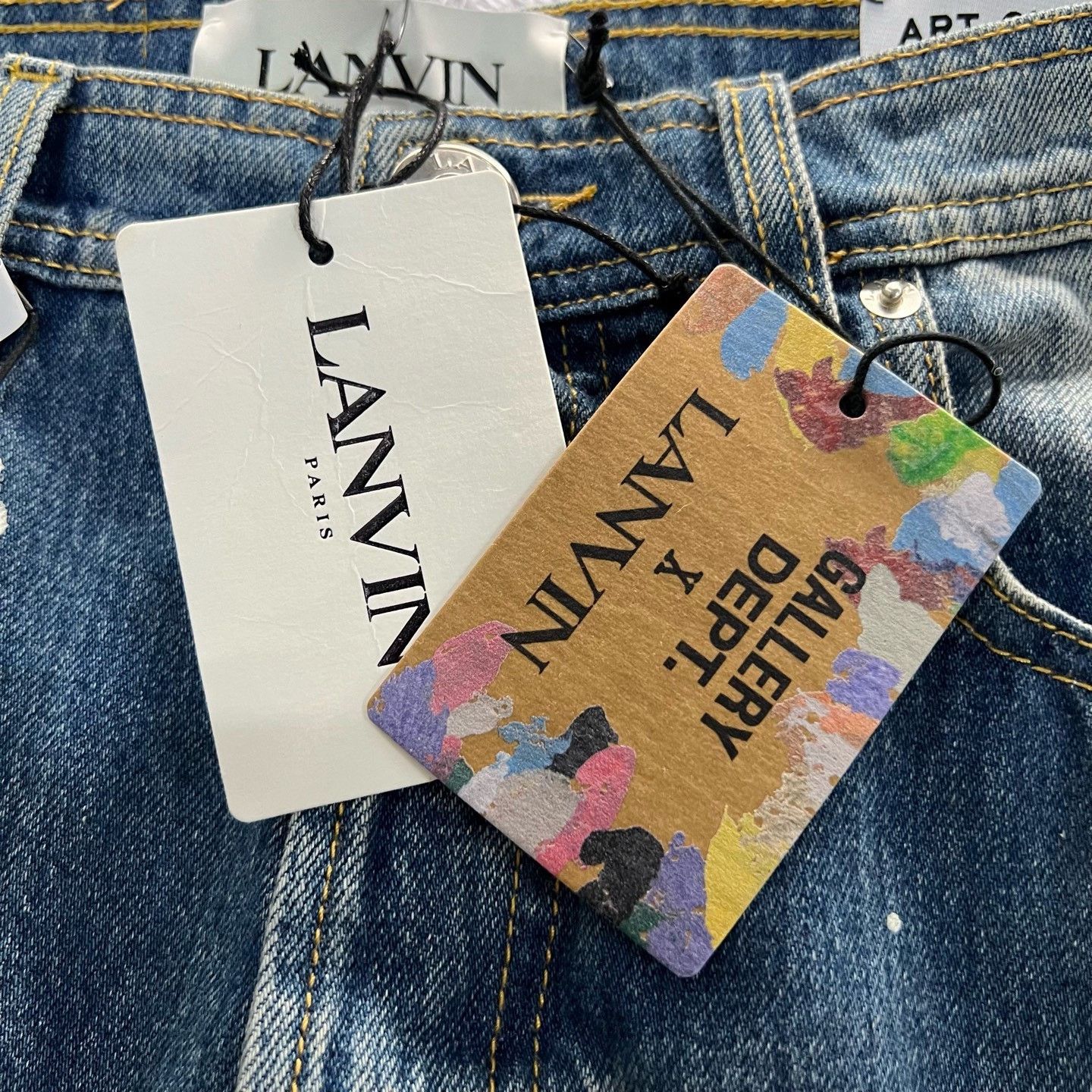 Lanvin LANVIN x GALLERY DEPT. Irregular Splatter Jeans Size US 33 - 3 Thumbnail