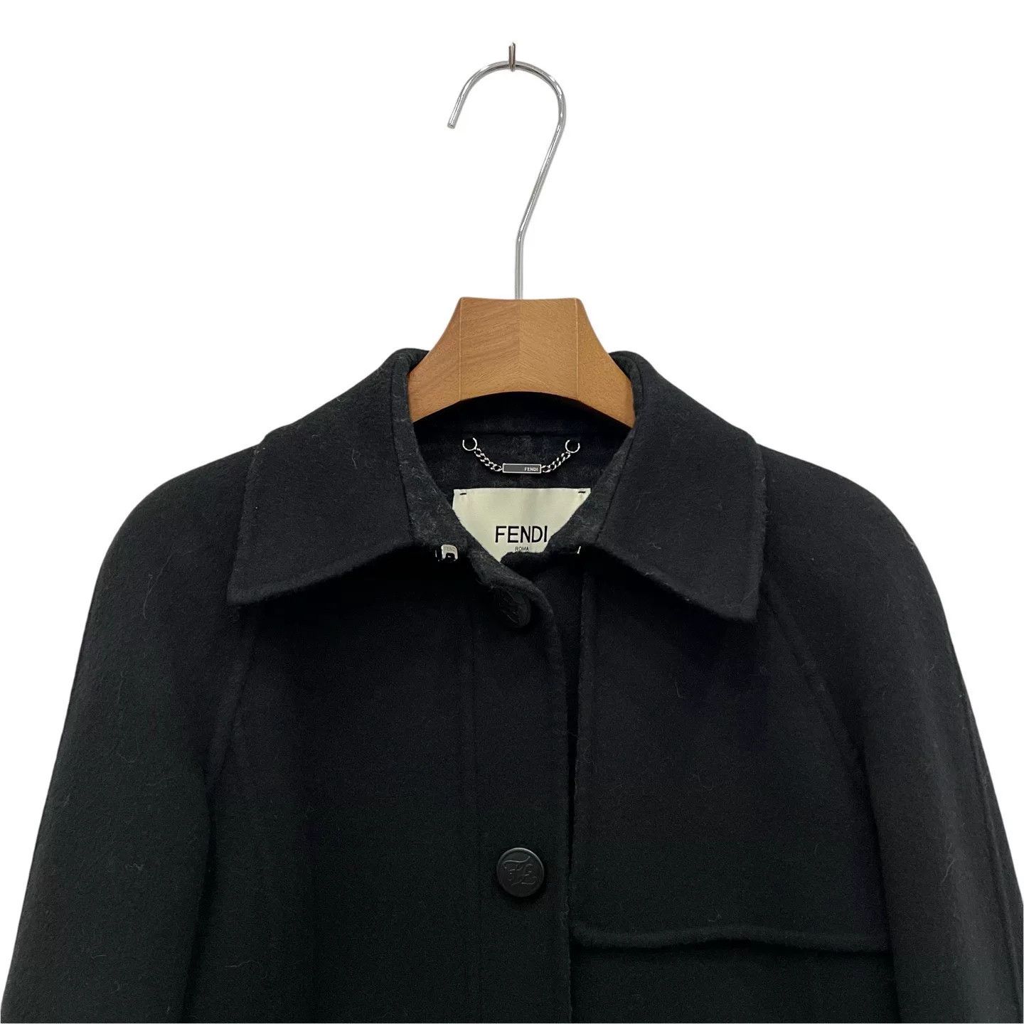 Fendi FENDI Wool Coat with Printed Lining Size US XXS / EU 40 - 4 Thumbnail