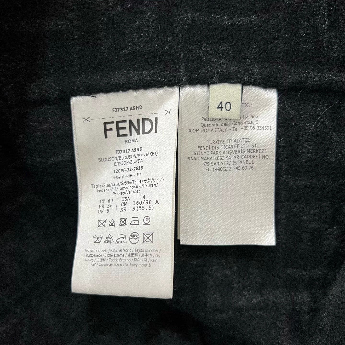Fendi FENDI Wool Coat with Printed Lining Size US XXS / EU 40 - 6 Thumbnail