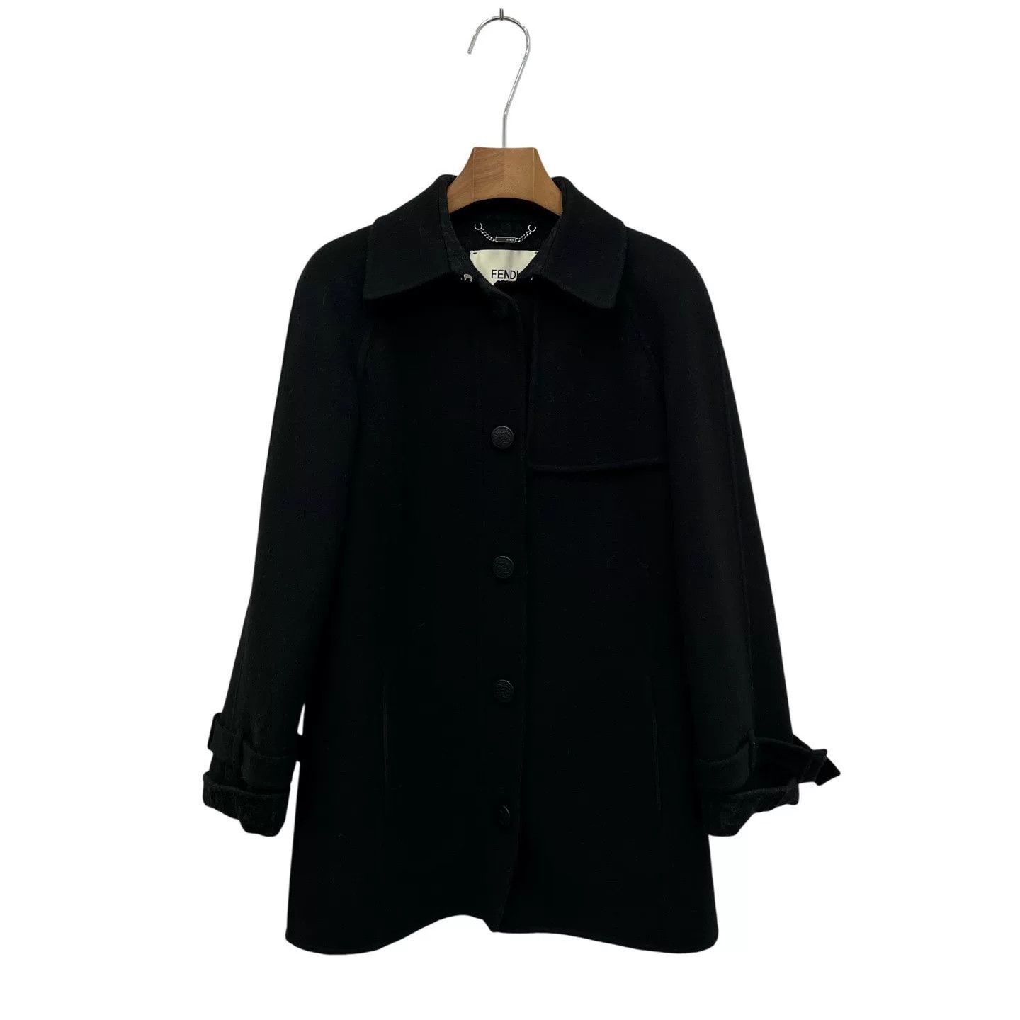 Fendi FENDI Wool Coat with Printed Lining Size US XXS / EU 40 - 2 Thumbnail