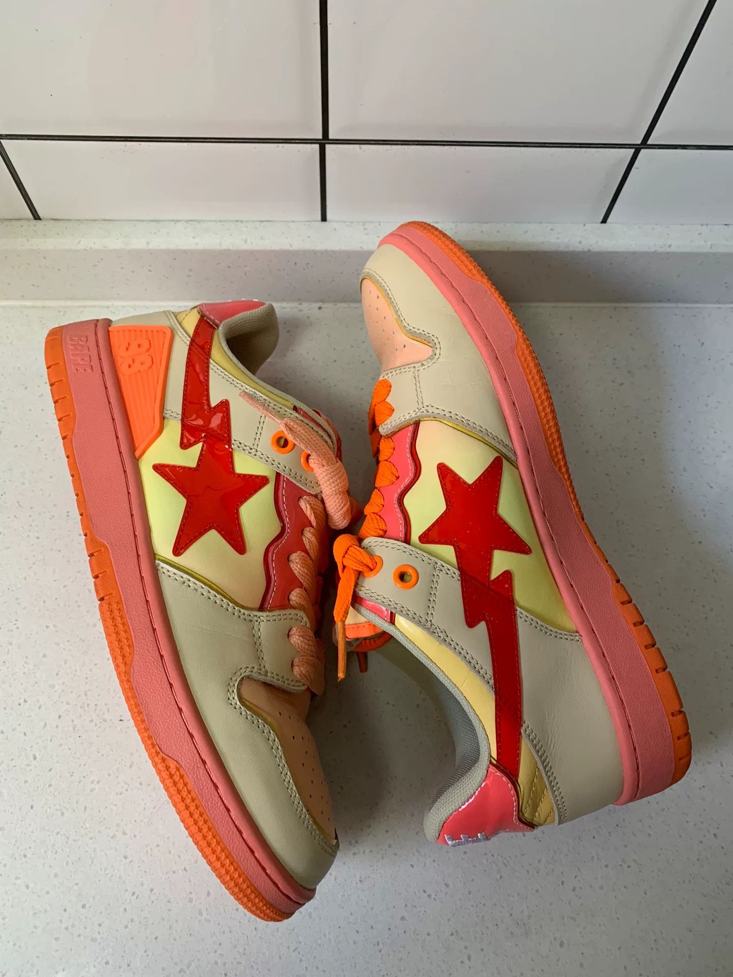 Bape BAPE SK8 STA Orange Gradient Sneakers Size US 8 / EU 41 - 4 Thumbnail